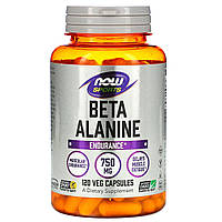 Бета-Аланін від припливів 750 мг 120 капс Now Foods USA