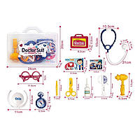 Іграшковий набір лікаря 8807A-5, шприц, стетоскоп, окуляри, аксесуари від PolinaToys