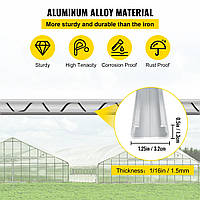 Тепличный воблерный трос VEVOR и U-профиль с пружинным замком из алюминиевого сплава, 6,56 футов, 40 шт.