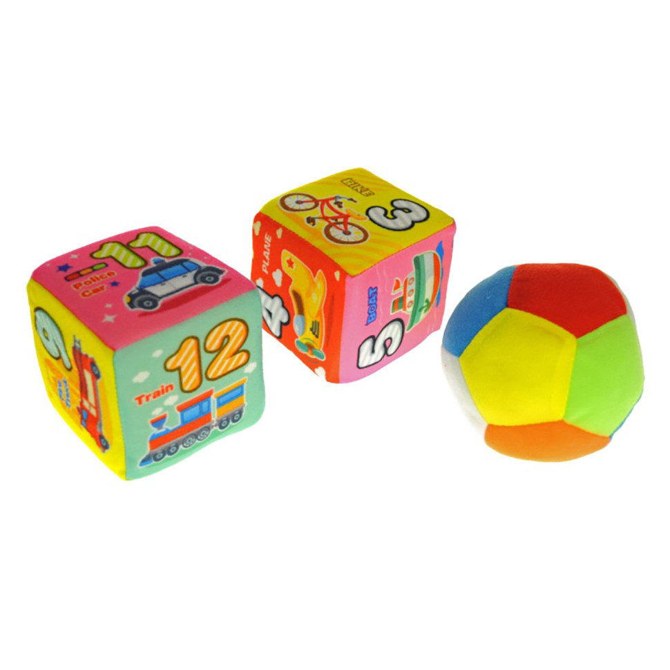 Набір м'яких кубиків 0648-41B 2 кубики + м'ячик від PolinaToys
