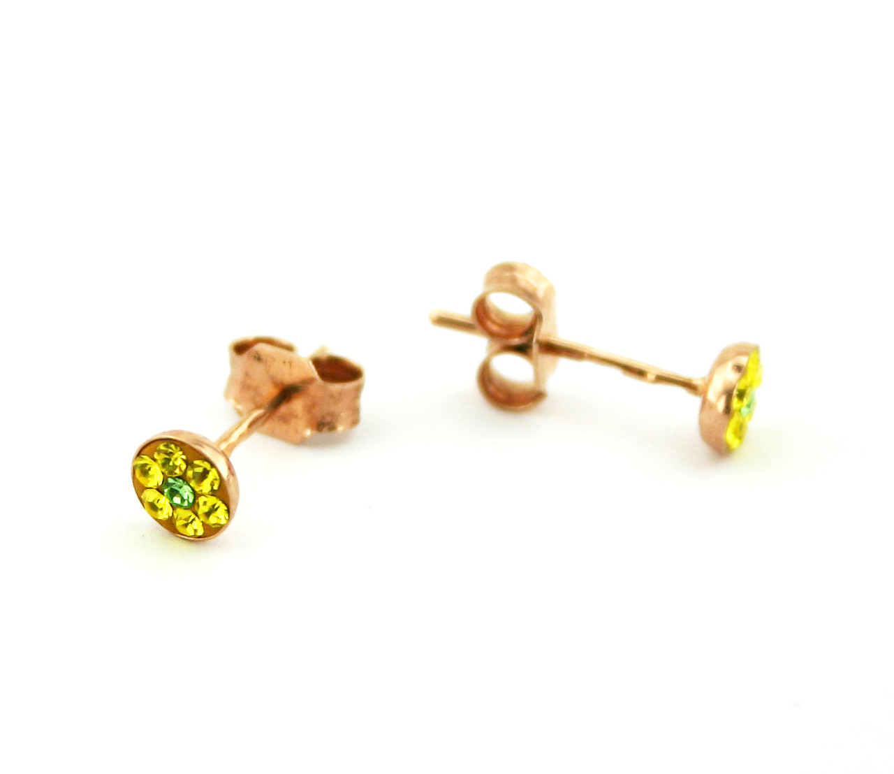 Золоті дитячі сережки з кристаллами SWAROVSKI