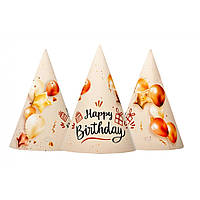 Колпак праздничный "Happy Birthday" шарики 7003-0063, 15см, в упаковке 20 шт от PolinaToys