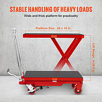 VEVOR ножичний підйомник стіл гідравлічний 230 кг вантажопідйомність підйомного столу візок 220-720 мм діапазон підйому підйомний
