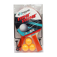 Набор для настольного тенниса Extreme Motion TT24200, 2 ракетки, 3 мячика, сетка от PolinaToys