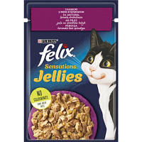 Влажный корм для кошек Purina Felix Sensations Jellies с уткой и шпинатом в желе 85 г (7613039831281) p