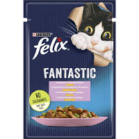 Вологий корм для кішок Purina Felix Fantastic із фореллю та зеленими бобами в желе 85 г (7613039841617) p