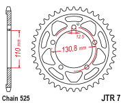 Мотозірка задня JTR7.44ZBK BMW S1000 2008-2020, фото 1