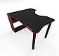 Стіл геймерський "Kano" 120х140х75 см. Чорний/Червоний, фото 2