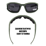 Сонцезахисні тактичні окуляри + 7 комплектів лінз Daisy X7-X олива товщина лінз 2 мл-збільшена товщина svitloochey, фото 7