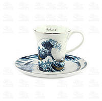 Goebel Чашка для кофе с блюдцем Katsushika Hokusai Большая волна в Канагаве 100мл 67-011-72-1