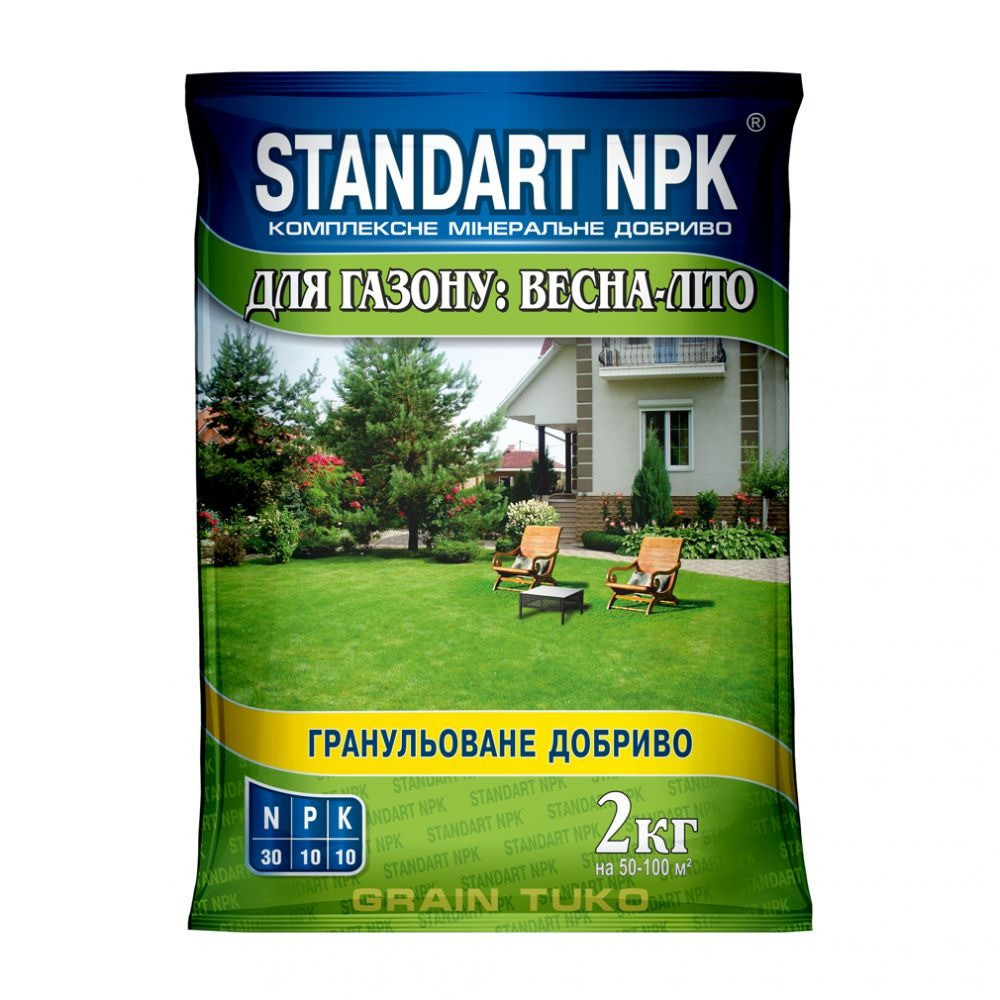 Мінеральне добриво 30-10-10 Standart NPK Grain Tuko для газонів весна-літо, 2 кг