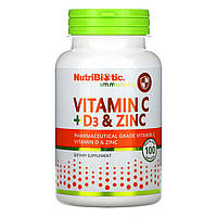 Витамины C + D3 и цинк NutriBiotic Immunity Vitamin C D3 Zinc 100 капсул