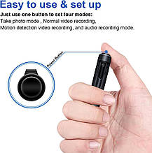 Ручка для камери, мініскрита камера HD 1080P, камера для няні, кишенькова, Amazon, Німеччина, фото 4