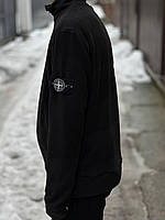 Согрейте себя стилем с современной качественной и топовой черной флисовой курткой Stone Island.