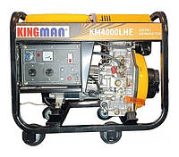 Генератор дизельний Kingman Diesel KM4000LHE 3.5-4 кВт однофазний. електростартер. колеса. ручки. бак 13.5 л m