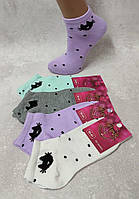 Шкарпетки жіночі Crazy Socks 31103-B Чорний Кiт розпродаж кор. стрейч різні кольори р.35-41 (уп.12 п