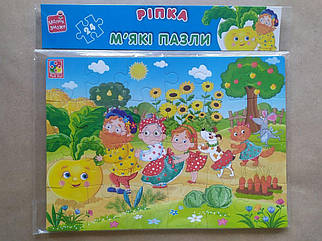 Гра розвиваюча Vladi Toys м'які пазли А4 Малюк зможе "Ріпка" (Укр) (VT1102-28)