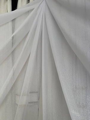 Тюль льон заввишки 2,8 м. білий з сірим, фото 2