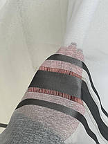 Тюль льон заввишки 2,8 м. білий з сірим, фото 4