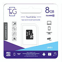 Карта Памяти T&G MicroSDHC 8gb UHS-1 10 Class Цвет Черный