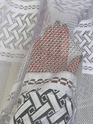 Тюль жакард заввишки 2,8 м. холодний білий, фото 3