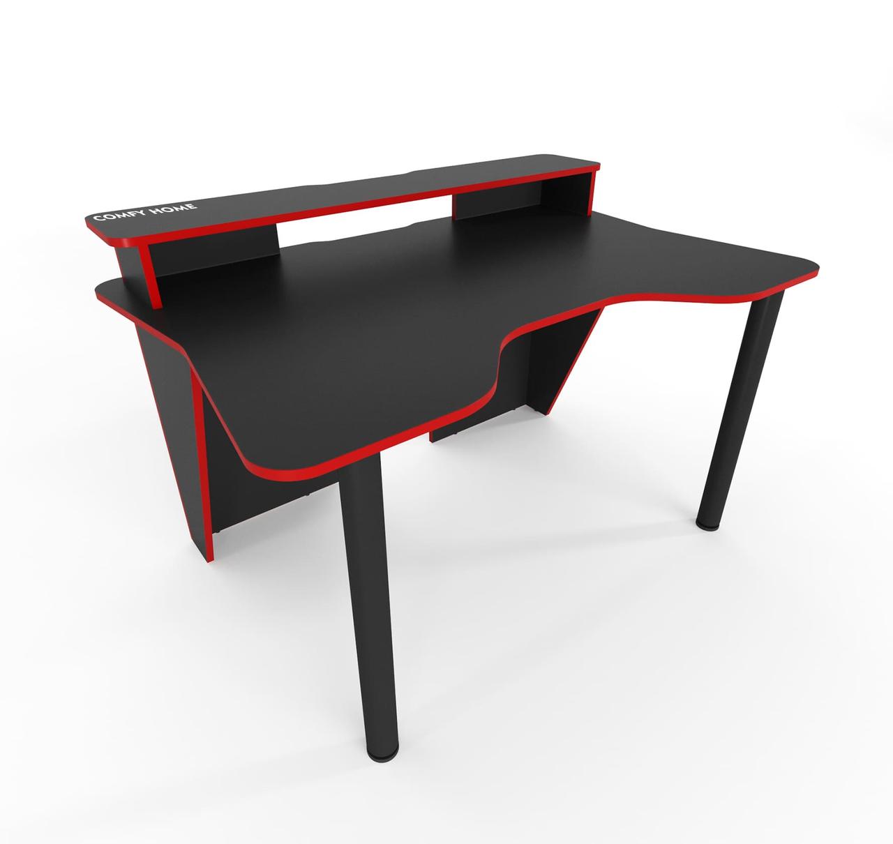 Стіл геймерський "Darrius" 140х92х75 см. Чорний/Червоний, фото 1
