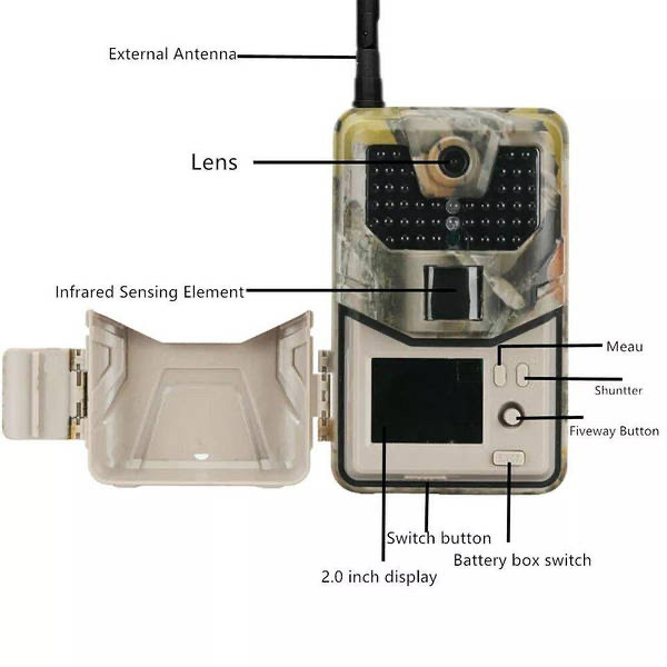 Онлайн фотопастка. Фотоловушки для дикой природы и охраны Suntek HC900M 2G 20MP 1080P SMTP/SMS - фото 5 - id-p2123127307