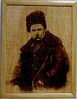 Картина на дереві PRINT WOOD Портрет Шевченко Тарас Григорович в дерев'яній рамці 150*200мм (K0002)