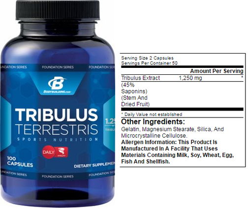Tribulus Terrestris от Bodybuilding 100 капс ( 1250 мг ), фото 2