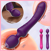 Вібратор мікрофон двосторонній 23 х 4 см, вібромасажер для інтимної стимуляції від USB, Інтимні іграшки