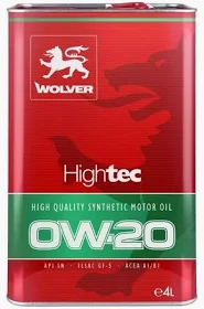 Автомобільна моторна олива WOLVER Hightec 0w20, 1 л Для сучасних двигунів легкових автомобілів 5