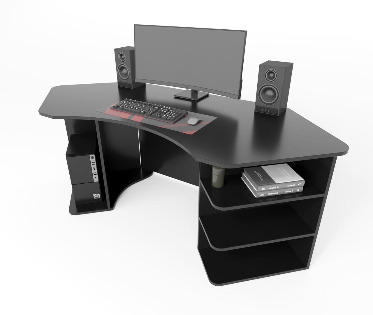 Геймерський стіл "Karbid" 198х85х75 см. Чорний, фото 1