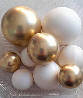 Набір шоколадних Сфер для декорації (Біло-золоті)