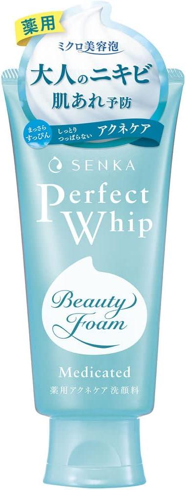 Shiseido Senka Perfect Whip Medicated Acne Care пінка для вмивання від акне, з шовком, гіалуроновою кислотою, 120 г