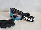 Гірськолижна маска Oakley Flight Tracker M (XM) Factory Pilot Black лінза Prizm Sapphire + Кейс, фото 4
