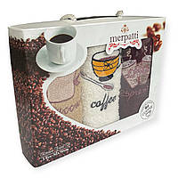 Набір махрових кухонних рушників Merpatti Cofee 30-50 см бежевий