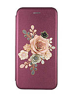 Чехол-книжка с рисунком для Samsung Galaxy A15 (A155) Бордовый :: Розы (принт 275)