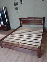 Кровать деревянная Грета двуспальная цвет вене + выбор цвета