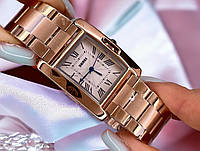 Женские прямоугольные наручные часы с металлическим браслетом Skmei 1284RG Rose Gold