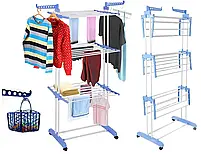 Багатоярусна сушарка для білизни, речей, одягу Garment rack with wheels складана, фото 8