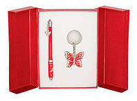 Ручки в наборе Langres Butterfly 1шт+брелок красный LS.122007-05