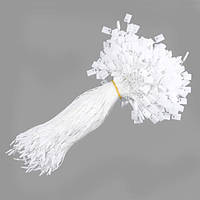 Шнур для Бірок 190х1 мм 50 шт. із Застібкою Білий Поліестер