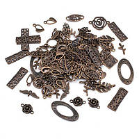 Конектори метал 27~42x24~40x1~3 мм 35 шт. колір мідь