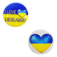 Значок ЛИДЕР I Love Ukraine d-4,3см 443-2