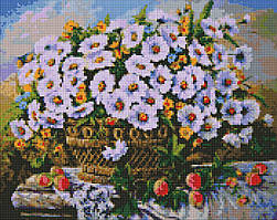 Алмазна мозаїка по номерам на холсті 40*50см Идейка АМО7330 Літні квіти