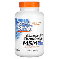 Для суглобів і звязок, Doctor's Best Glucosamine Chondroitin MSM with OptiMSM 240 капсул