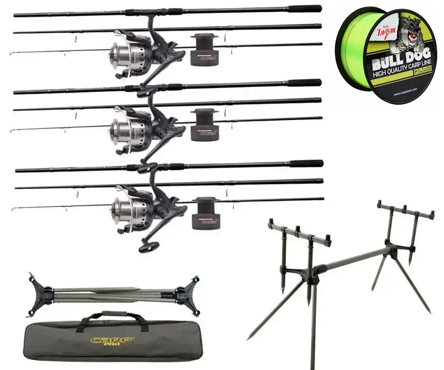Готовий короповий набір Вудилища Flagman Magnum Black Carp 3.9м + котушки + Рід-Під + Подарок, фото 1