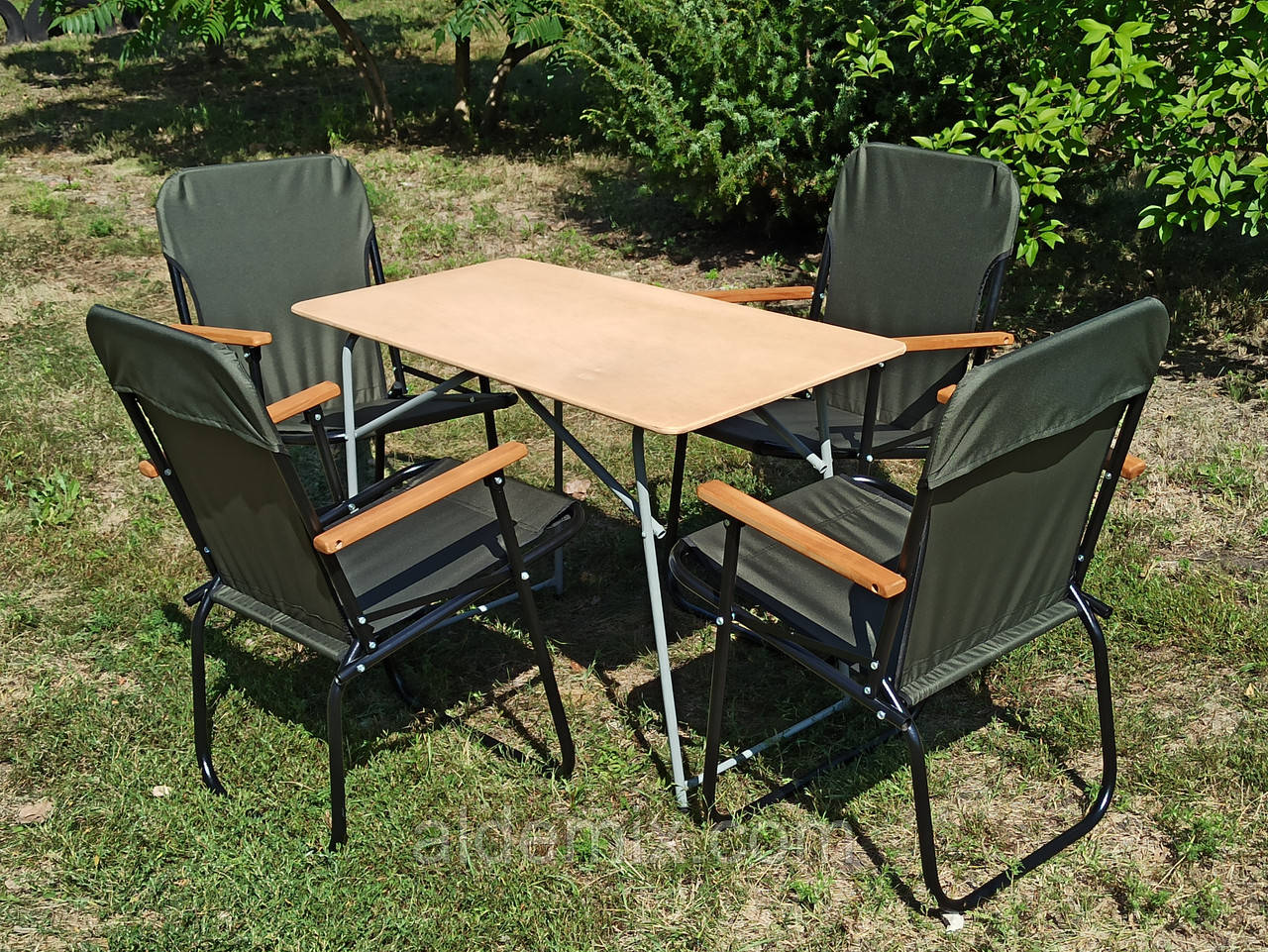 Купити набір меблів для кемпінгу розкладний стіл зі стільцями "Патріот ФМ+4з" розкладні крісла стільці пром юа