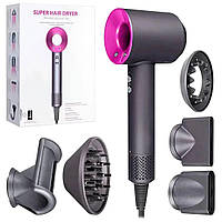 Фен для волосся EM Hair Dryer 1600W з 5 магнітними насадками турборежимом і холодним обдувом іонізація повітря