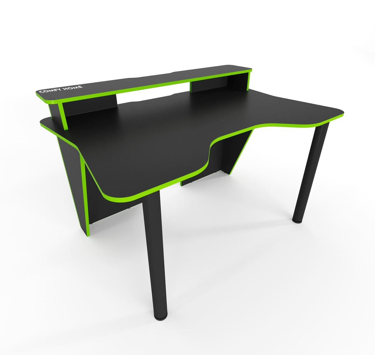 Геймерський стіл "Darrius" 140х92х75 см. Чорний/Лайм, фото 1